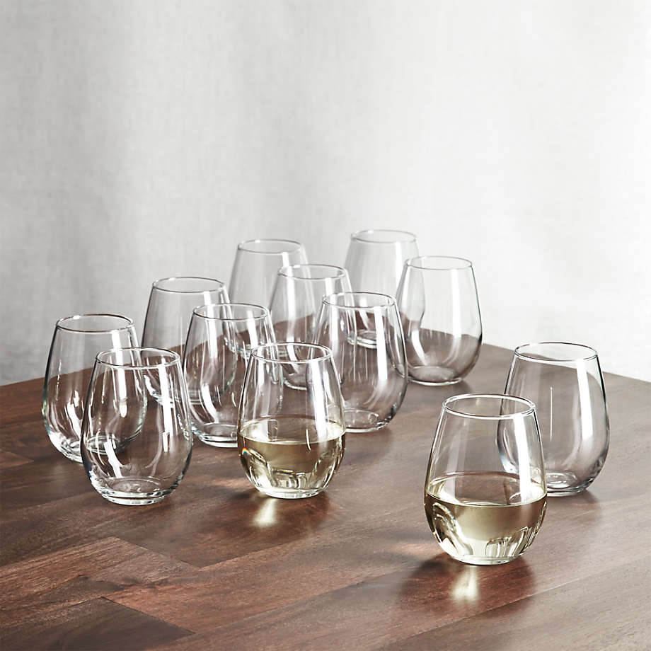 Stemless Wine Glasses, Set of 12