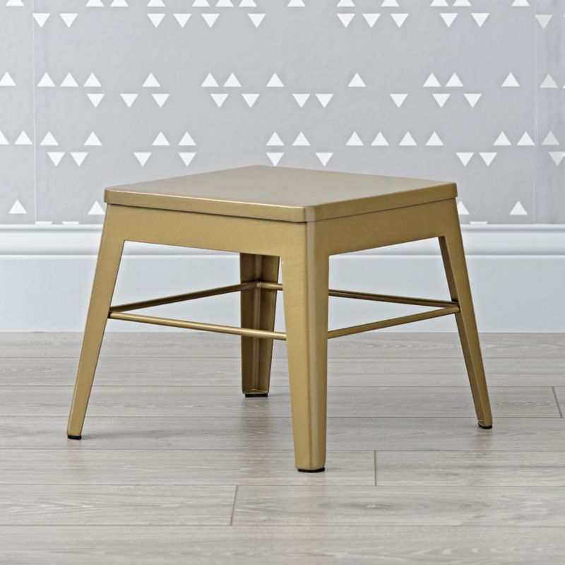Squared Up Steel Gold Kids Step Stool + Reviews Crate & Kids