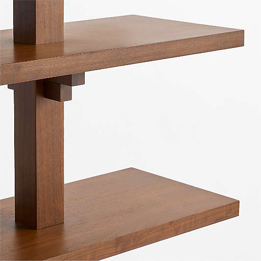 Steppe 68" Walnut Storage Bookcase Room Divider