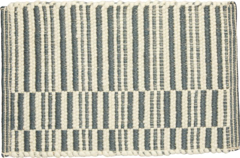Stepped Flatweave Wool and Jute Dark Blue Kids Area Rug Swatch Crate