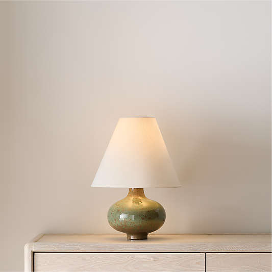 Stafford Lichen Ceramic Table Lamp with Fabric Shade 18"