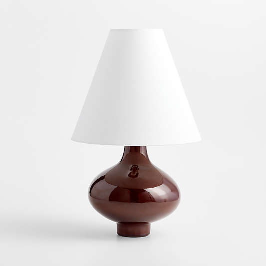 Stafford Bordeaux Ceramic Table Lamp with Fabric Shade 24"