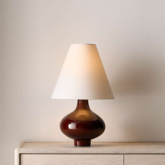 Stafford Bordeaux Ceramic Table Lamp with Fabric Shade 24"