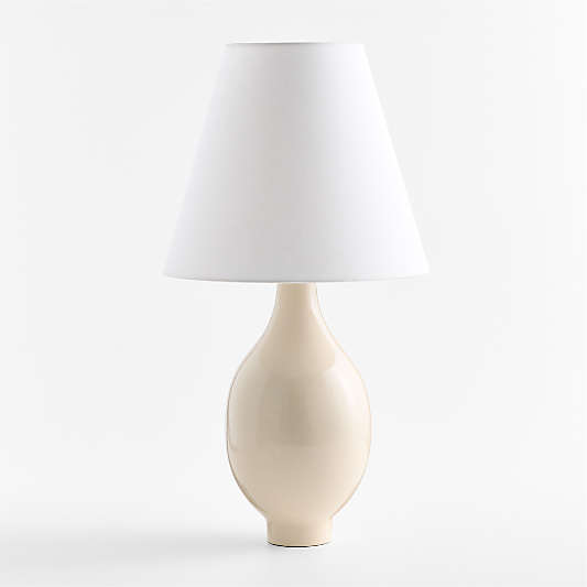 Stafford Ivory Ceramic Table Lamp with Fabric Shade 29.5"