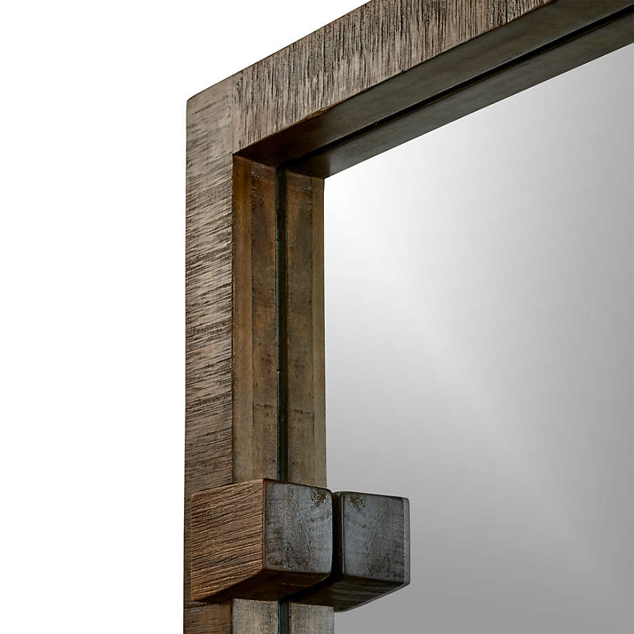 Solomon Rectangular Whitewashed Wood Wall Mirror