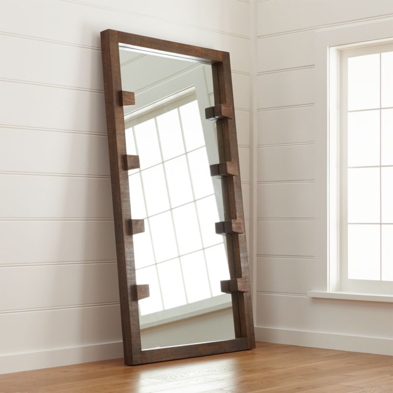 Stilt Dark Brown Wood Floor Mirror