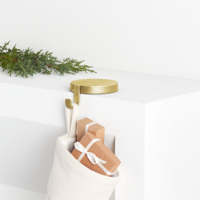 Round Brass Metal Christmas Stocking Holder - image 5 of 6