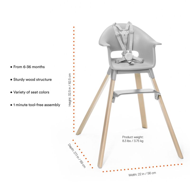 Stokke Clikk Grey Baby High Chair with Adjustable Footrest - image 9 of 9