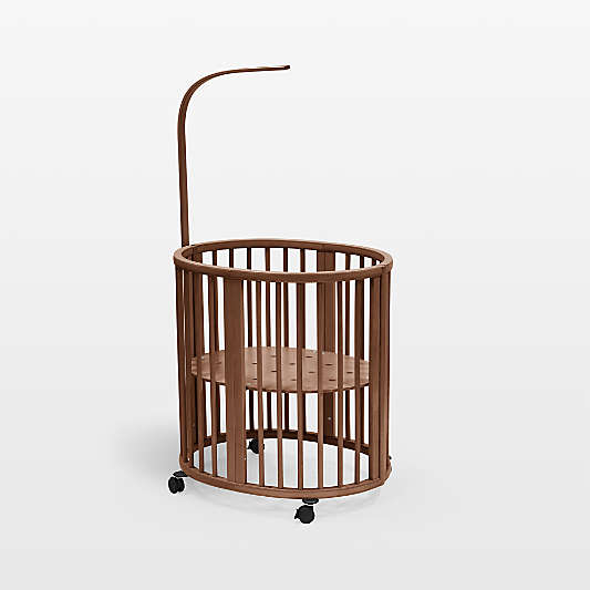 Stokke ® Sleepi®™ Warm Brown Wood Convertible Mini Crib with Mattress