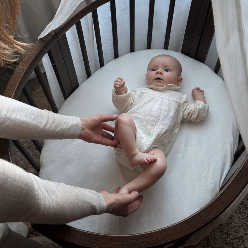 Stokke ® Sleepi®™ Warm Brown Wood Convertible Mini Crib with Mattress - image 1 of 8