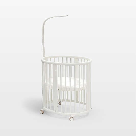 Stokke ® Sleepi ™ White Wood Convertible Mini Crib with Mattress