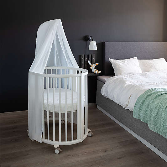 Stokke ® Sleepi ™ White Wood Convertible Mini Crib with Mattress