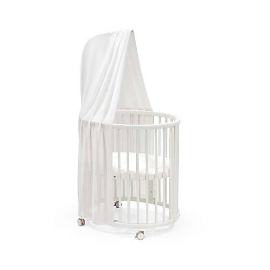 Stokke ® Sleepi ™ White Wood Convertible Mini Crib with Mattress