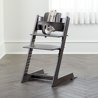View Stokke® Tripp Trapp® Hazy Grey Wood Baby High Chair details