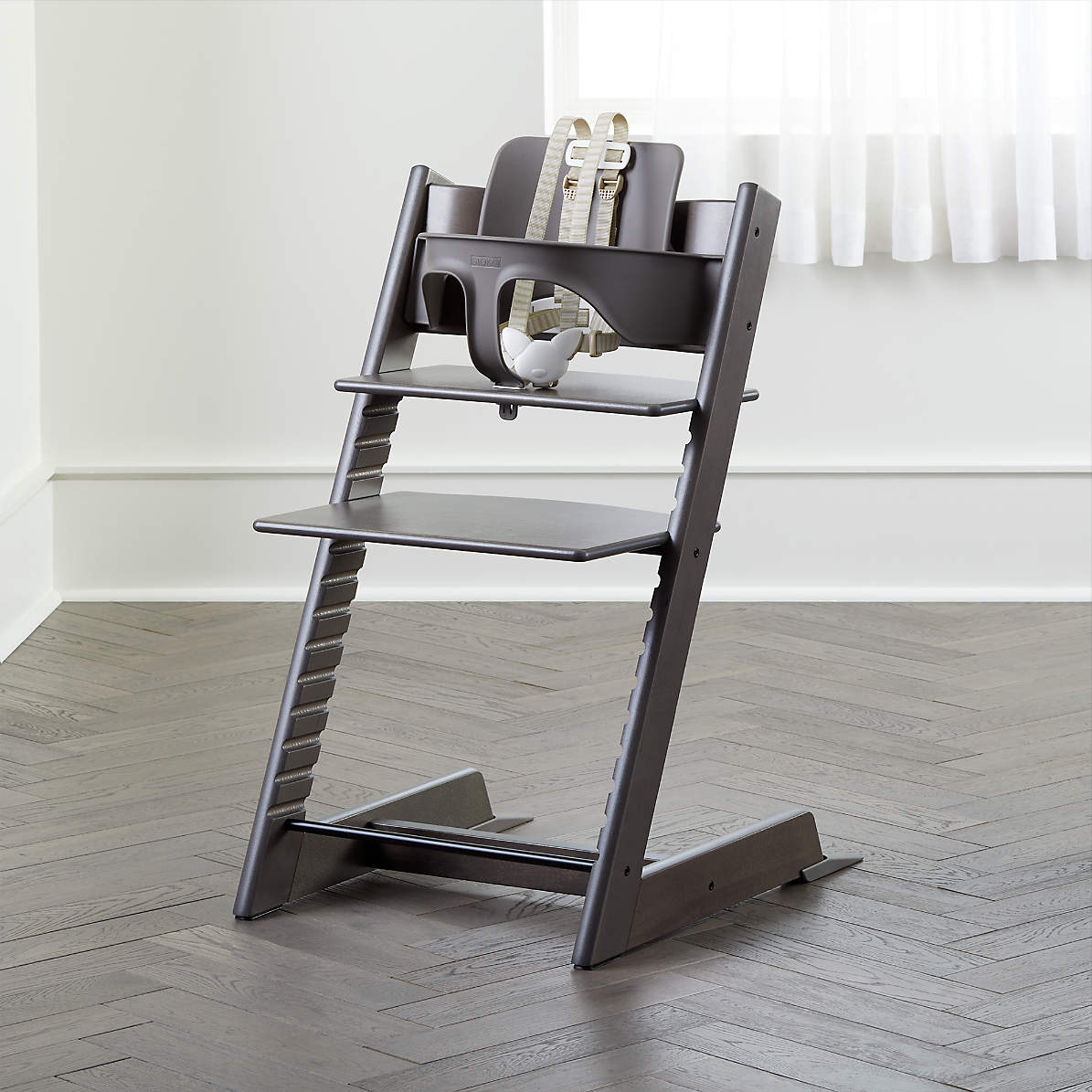 Stokke Tripp Trapp Hazy Grey Wood Baby & Toddler High Chair + Reviews |  Crate & Kids