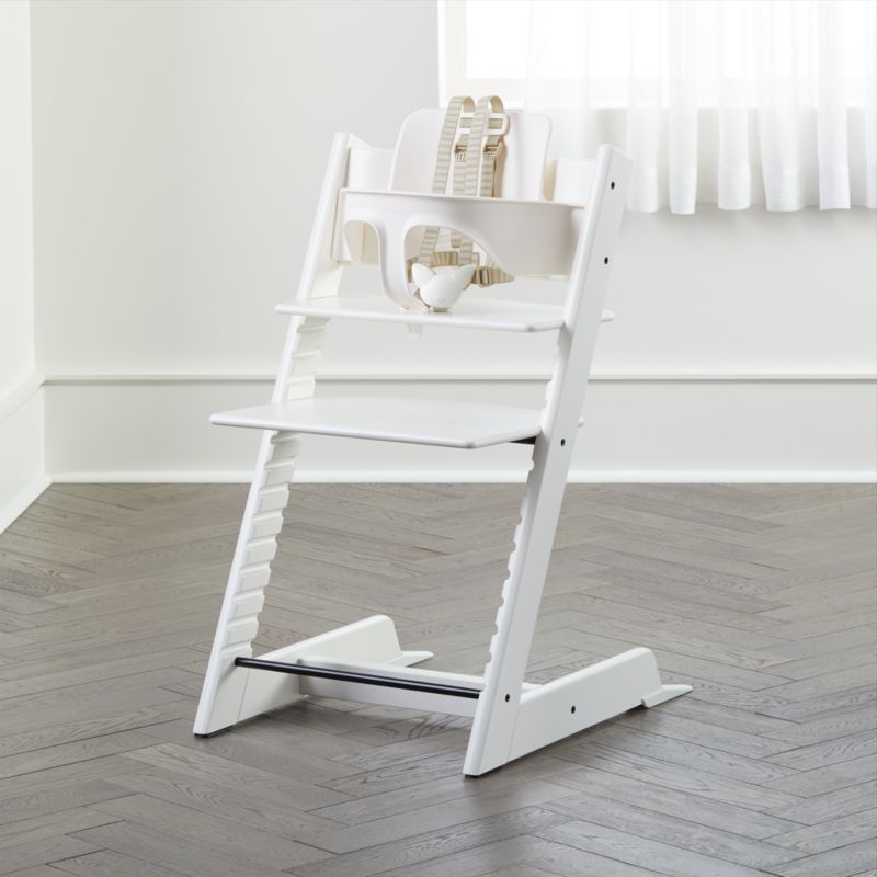 Stokke Tripp Trapp White Wood Baby & Toddler High Chair + Reviews Crate & Kids