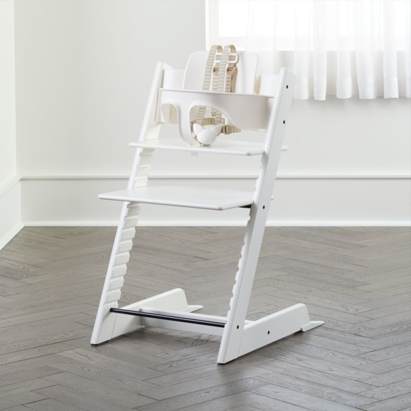 Stokke Tripp Trapp White Wood Baby Toddler High Chair Reviews Crate Kids