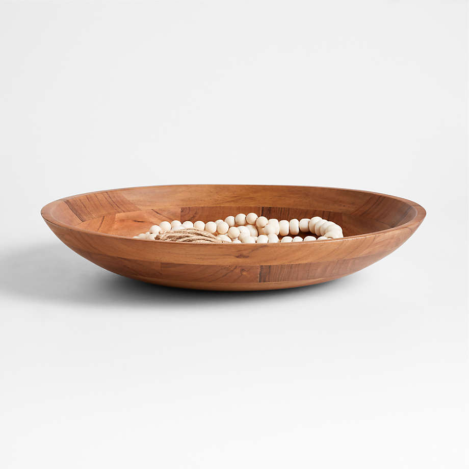 Stol Acacia Wood Decorative Centerpiece Bowl 18" Crate & Barrel