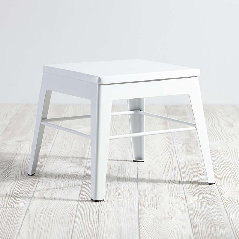 Squared Up Steel Kids White Step Stool Reviews Crate Kids