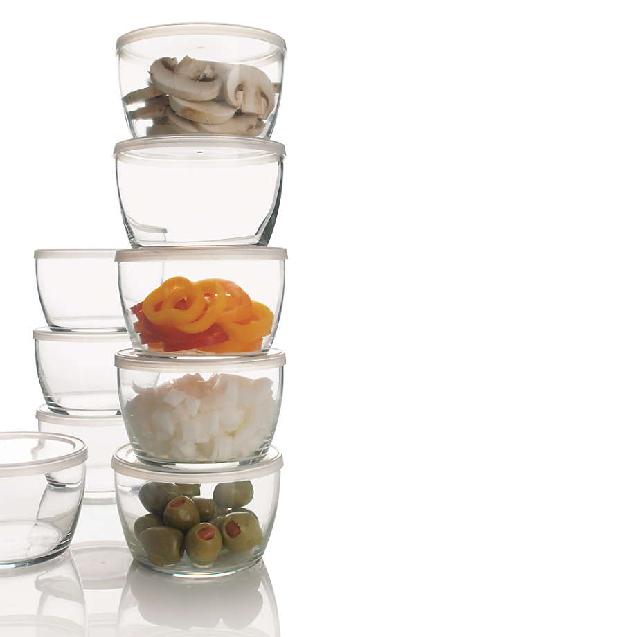 Cooking Concepts Clear Glass Storage Bowls with Plastic Lids 5 In. 2 In a  Set.