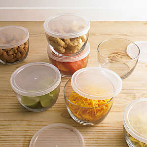 Clear Glass Bowl with Lid Set of 12 | Crate & Barrel