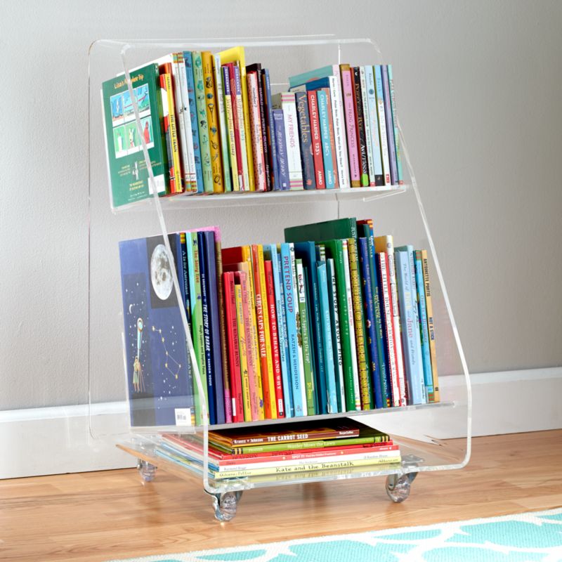 Rolling Acrylic Kids Book Cart + Reviews | Crate & Kids