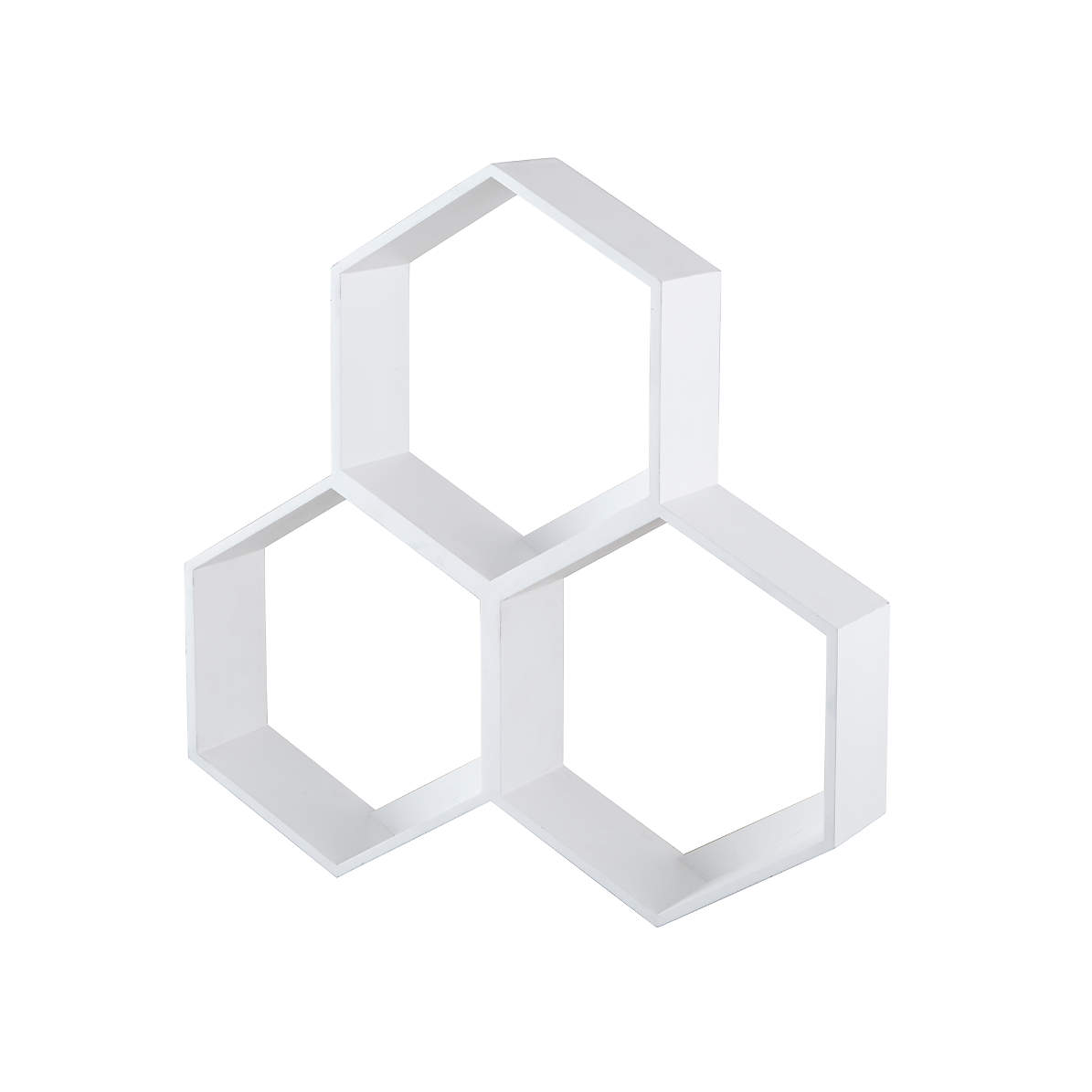 White Floating Hexagon Shelf 