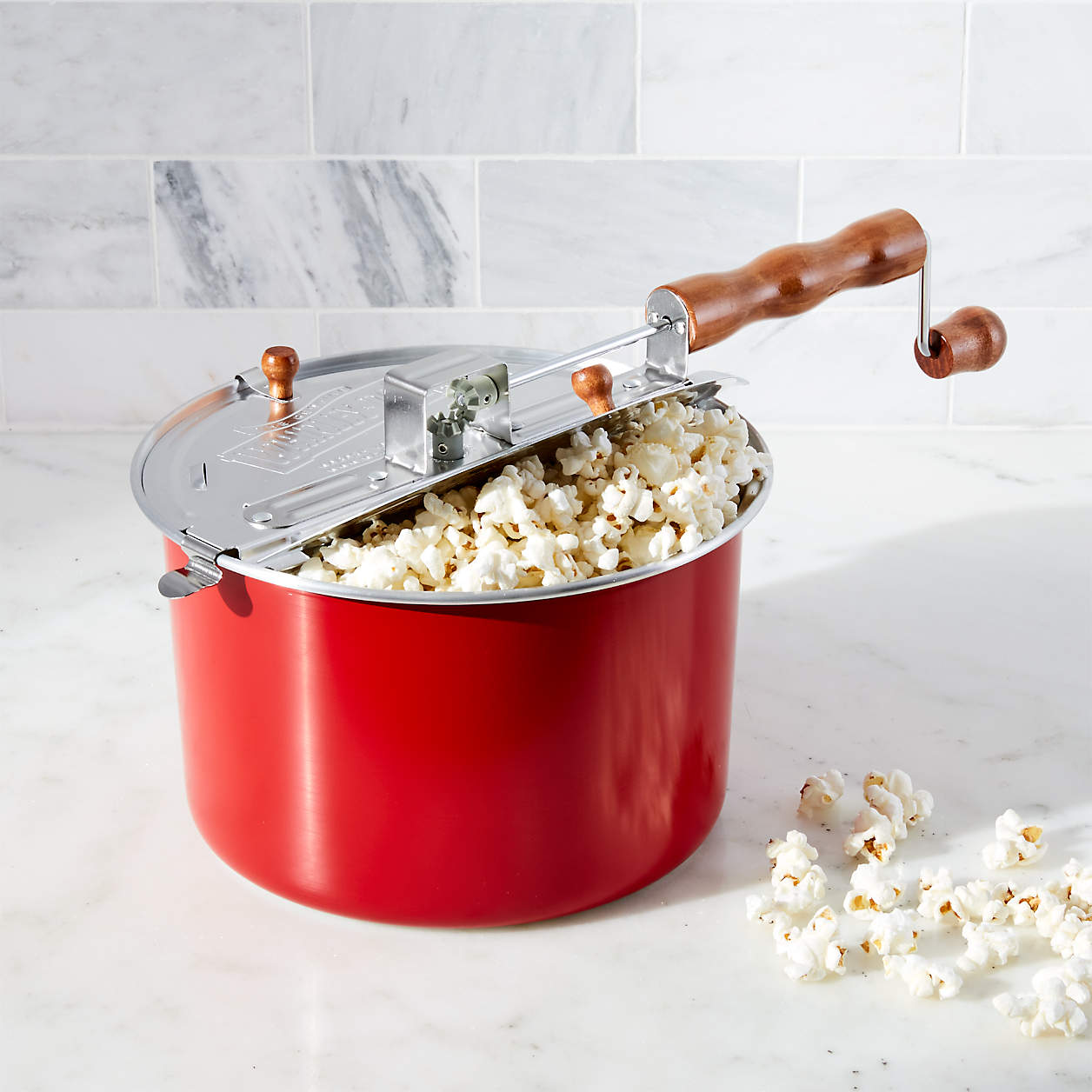 Stovetop Popcorn Popper Red + Reviews Crate & Barrel