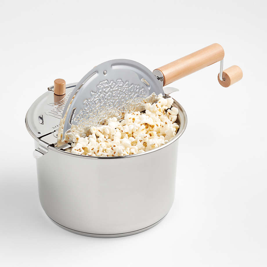 Stainless Steel 6-Qt. Stovetop Popcorn Popper | Crate and Barrel Canada Stainless Steel Stovetop Popcorn Popper