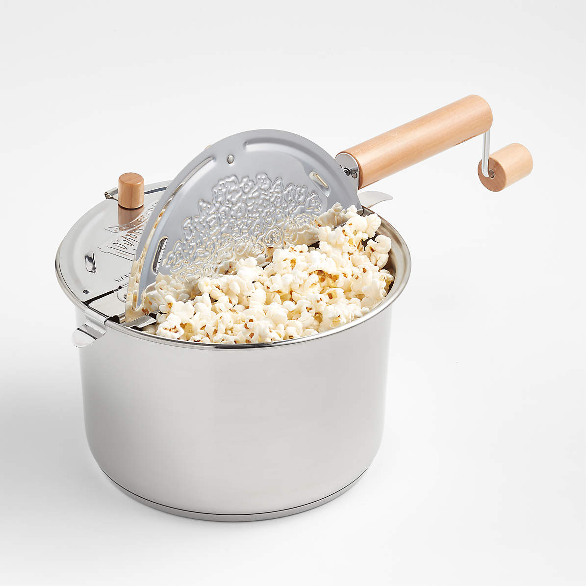 Stainless Steel 6-Qt. Stovetop Popcorn Popper | Crate & Barrel