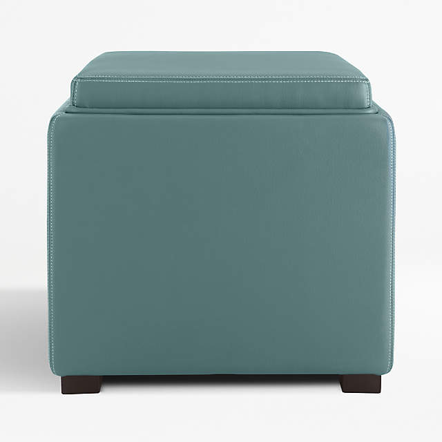 Stow Ocean 17 Leather Storage Ottoman, Leather Cubes Ottomans