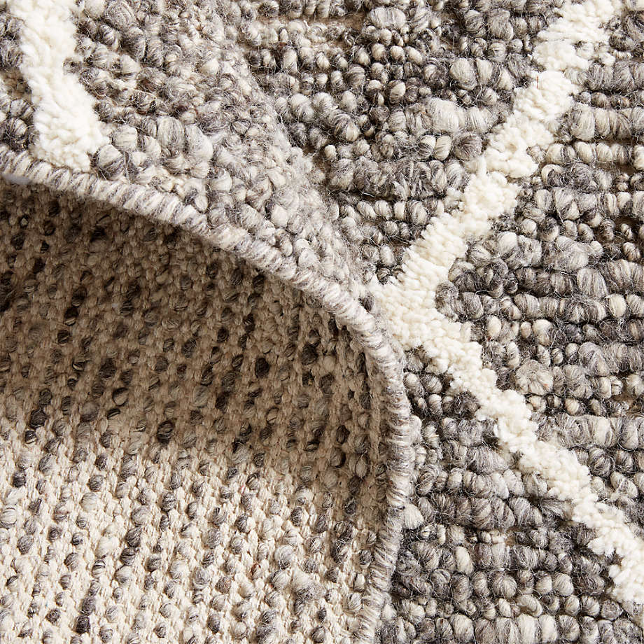 Stowe Wool Handwoven Grey Moroccan-Style Area Rug 6'x9