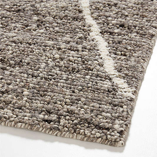 Stowe Wool Handwoven Charcoal Grey Moroccan-Style Area Rug 9'x12'