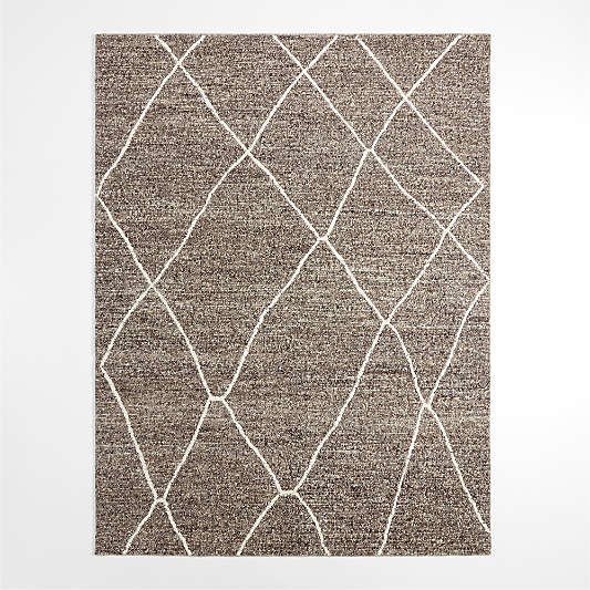 Stowe Wool Handwoven Charcoal Grey Moroccan-Style Area Rug 9'x12'