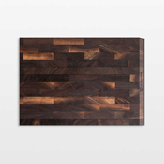 STEELPORT SteelCore™ 2-in-1 Walnut End-Grain Cutting Board, 13"x9"