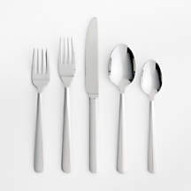 Strand Mirror 5-Piece Flatware Place Setting + Reviews | Crate & Barrel