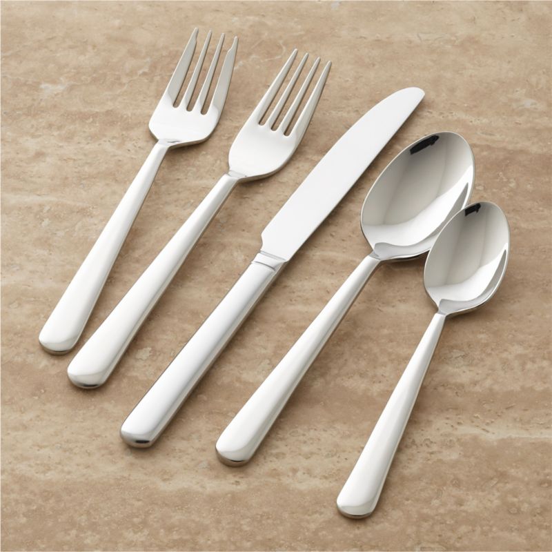 Strand 5-Piece Flatware Place Setting + Reviews | Crate & Barrel