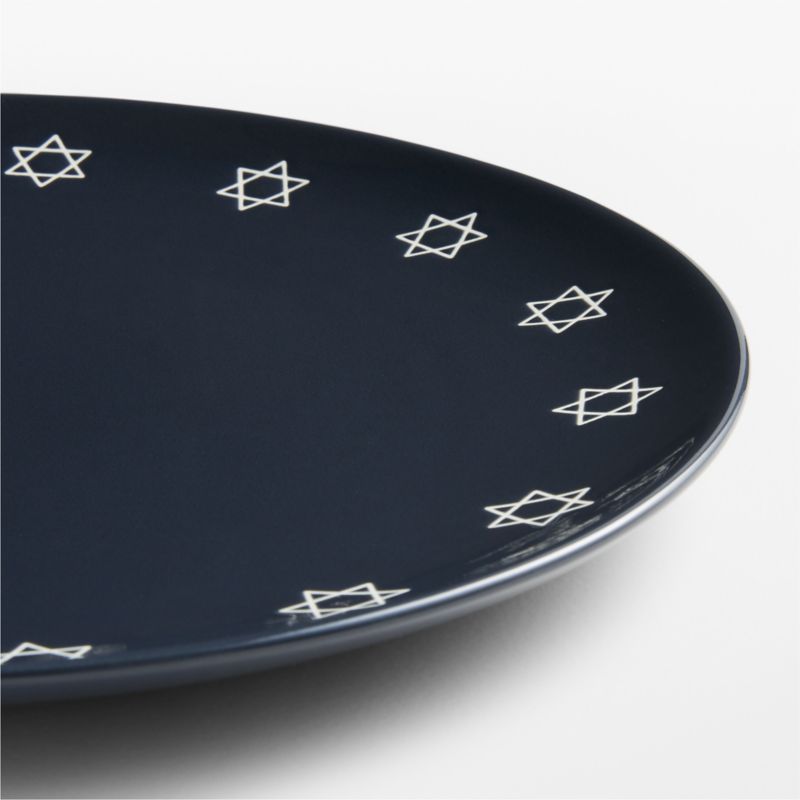 Star of David Hanukkah Navy Stoneware Platter - image 1 of 2