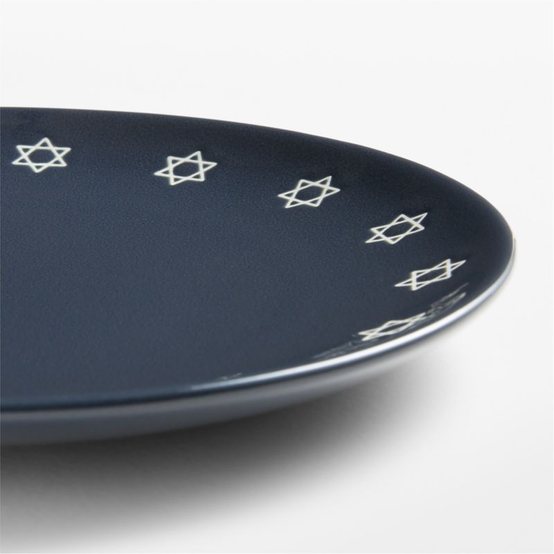 Star of David Hanukkah Navy Stoneware Salad Plate - image 1 of 2