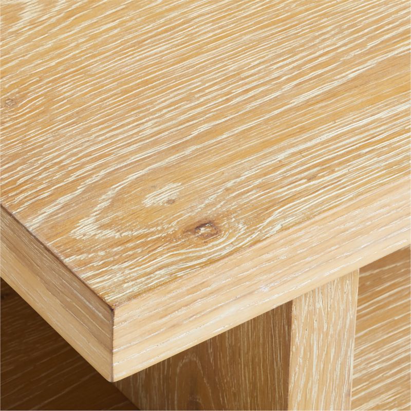 Stria Oversized Natural Oak Wood Square End Table with Tiered Shelves - image 7 of 9