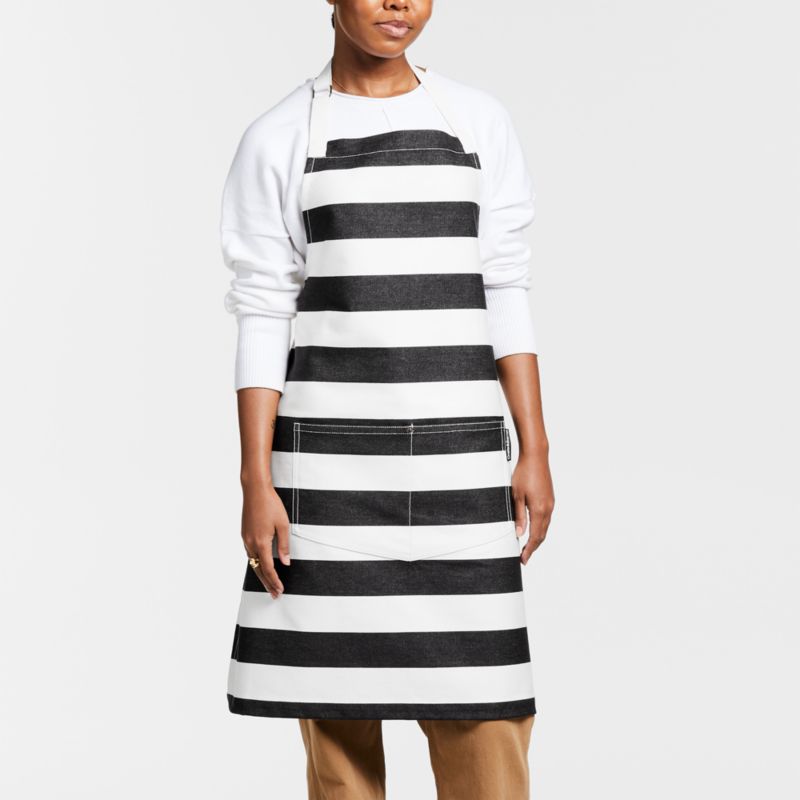 Stripe Black Organic Cotton Apron - image 2 of 6