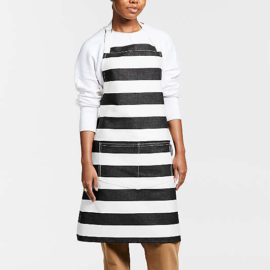 Stripe Black Organic Cotton Apron