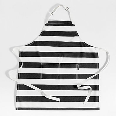 View Stripe Black Organic Cotton Apron details