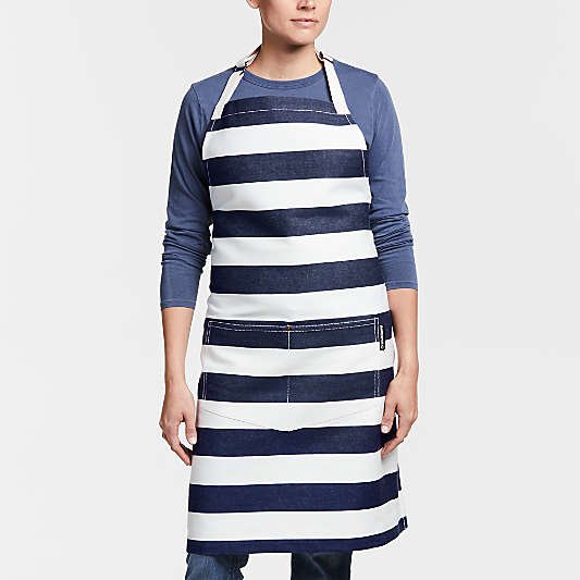 Stripe Indigo Organic Cotton Apron