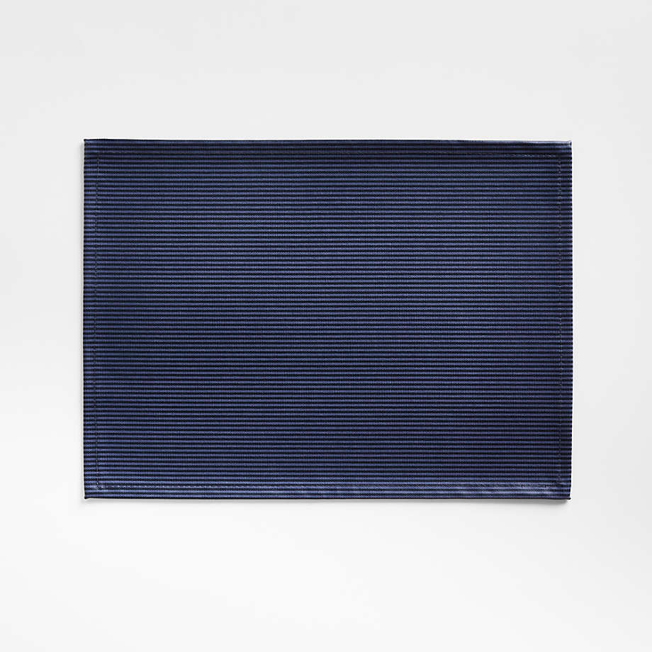 EasyClean Striped Navy Placemat Crate & Barrel