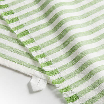 Basil Green Chef Stripe Dishtowel (Set Of 3)