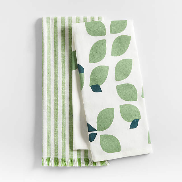 3-Piece Organic Cotton Kitchen Towel Set | Green