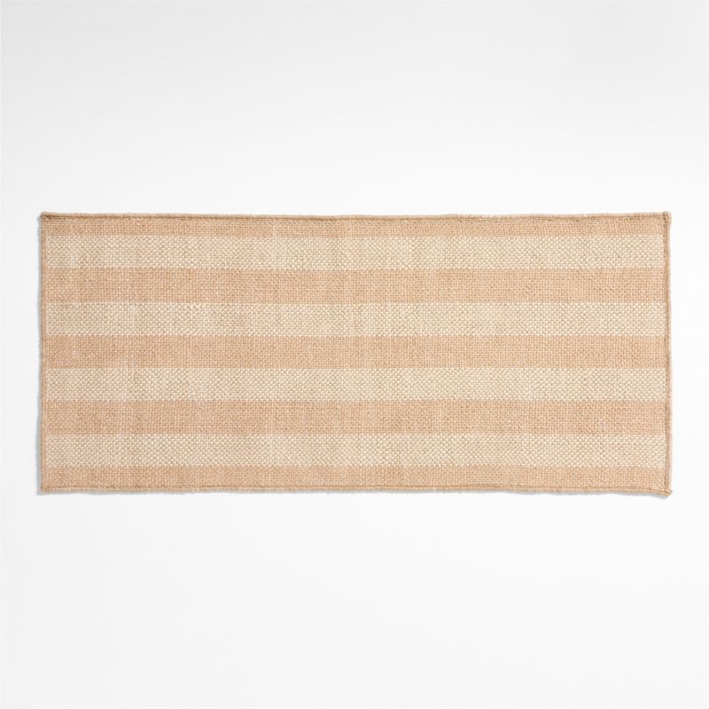 Stripe Performance Ivory and Natural Indoor/Outdoor Double Doormat 24"x57" - image 0 of 4