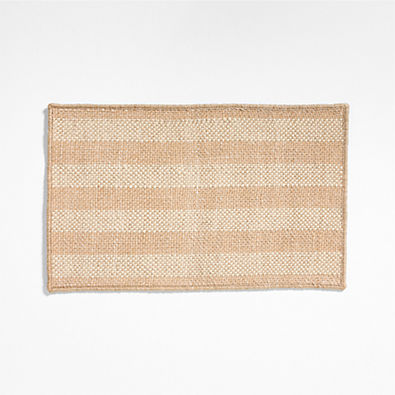 View Stripe Performance Ivory and Natural Indoor/Outdoor Doormat 18"x30" details