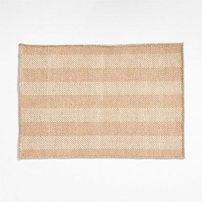 View Stripe Performance Ivory and Natural Indoor/Outdoor Doormat 24"x36" details